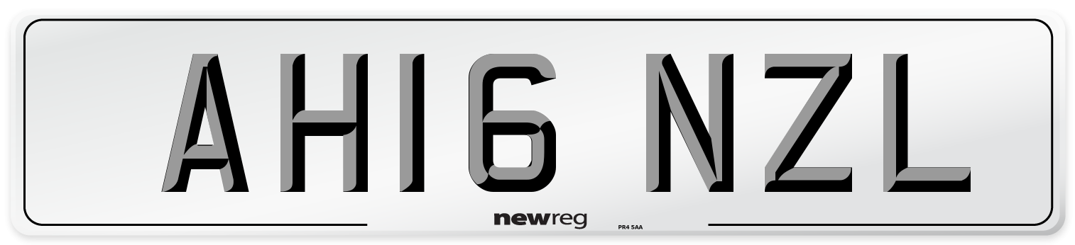 AH16 NZL Number Plate from New Reg